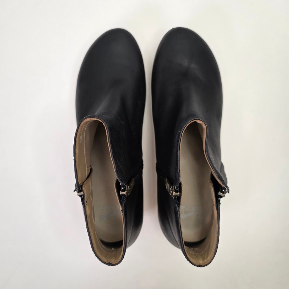 Dansko Women's 41 Ankle Boots Black Leather Lizanne Clog Heel Side Zip Booties - Picture 9 of 12